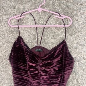 Wild Fable Velvet Crop Top in Deep Purple